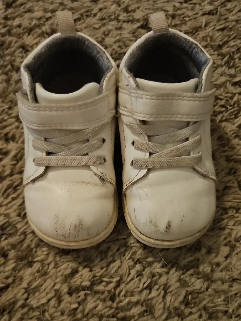 Carters White High-Top Sneakers with Hook-and-Loop Closure, 6c